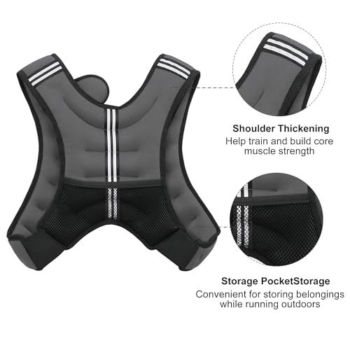 Weighted Vest for Men Women Strength Training with Reflective Stripe D98706
