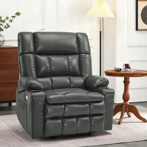 MCombo Dual Motor Power Lift Recliner Chair for Elderly with Heat and Massage, Black E570141