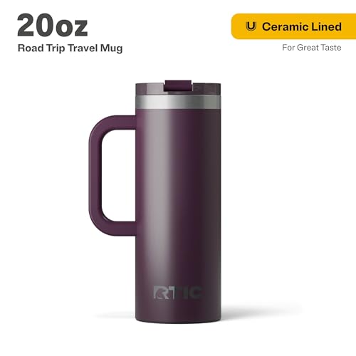 RTIC 20oz Road Trip Travel Mug with Lid and Handle, Insulated Stainless Steel P393441