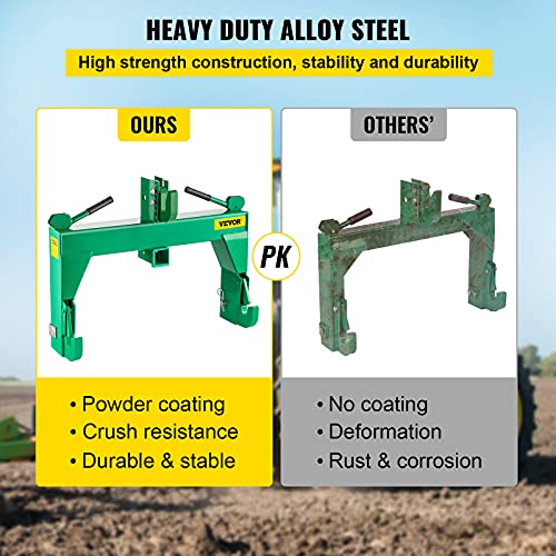 VEVOR 3-Point Quick Hitch, 3000 LBS Lifting Capacity, Category 1 & 2 Tractor X69507