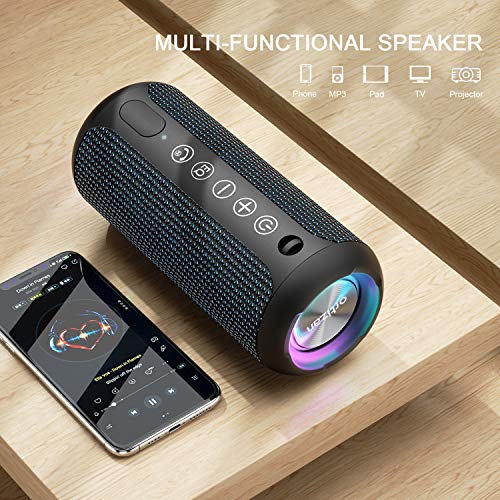 Ortizan Portable Bluetooth Speaker IPX7 Waterproof 24W Loud Sound, Black J77282
