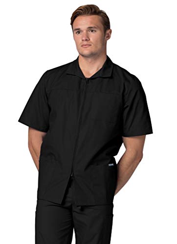 Adar Universal Scrubs for Men - Zippered Short Sleeved Scrub Jacket