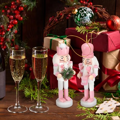 Jetec 10 Pcs Christmas Nutcracker Wooden Hanging Ornaments 5 Inch U816355