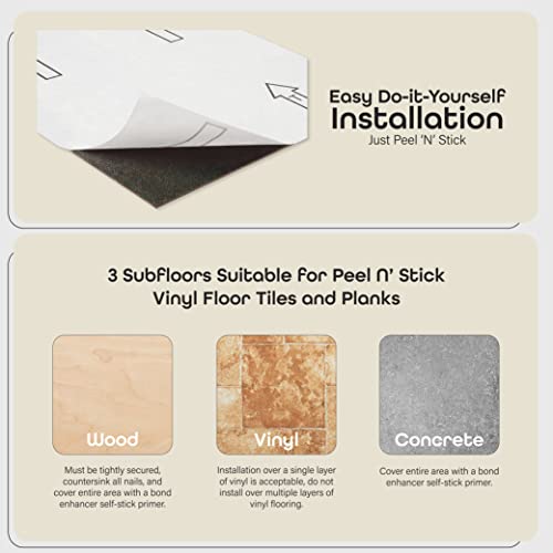 Achim Home Decor Nexus Planks Peel and Stick Vinyl Floor Tile, Hickory, 10-Pack E9163