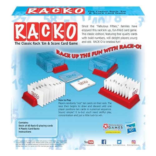 Rack-O Retro Game by Winning Moves Games USA, Classic Tabletop Game for Families, Ages 8+ R697269