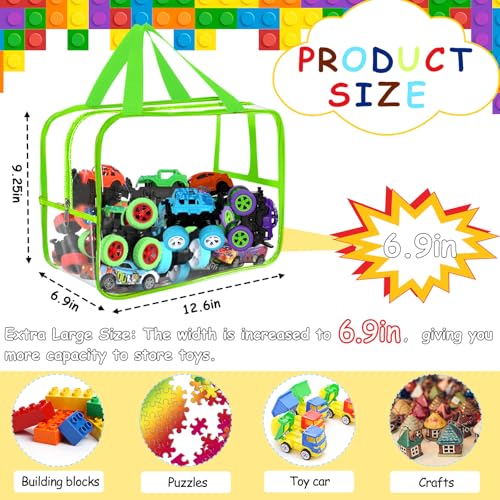 6 Packs Large Toy Storage Bags with Labels, Clear PVC Organizer with Zipper W66156