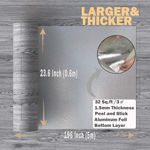 Oxdigi Peel and Stick Vinyl Flooring Roll 23"x393" Waterproof Wood Plank U1250