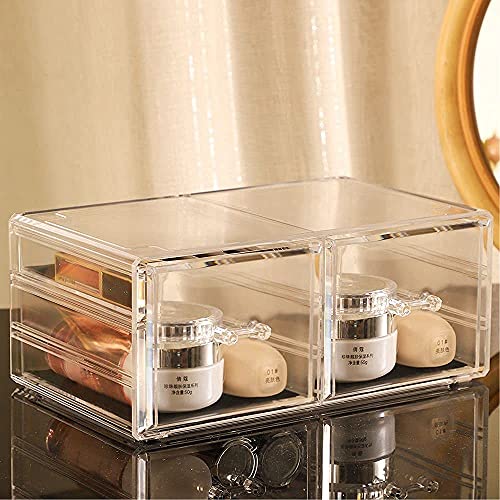 Cq Acrylic Clear Makeup Organizer with 8 Drawers, Set of 3 F22446