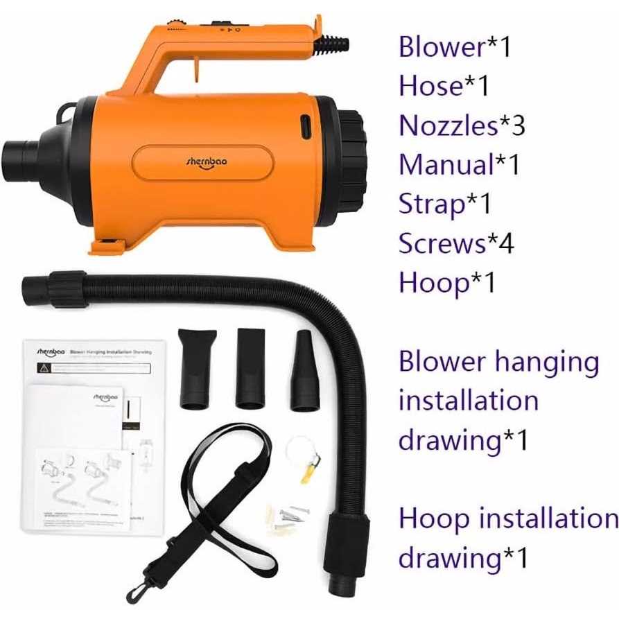 shernbao Dog Dryer High Velocity Pet Grooming Force Hair Dryer M693312