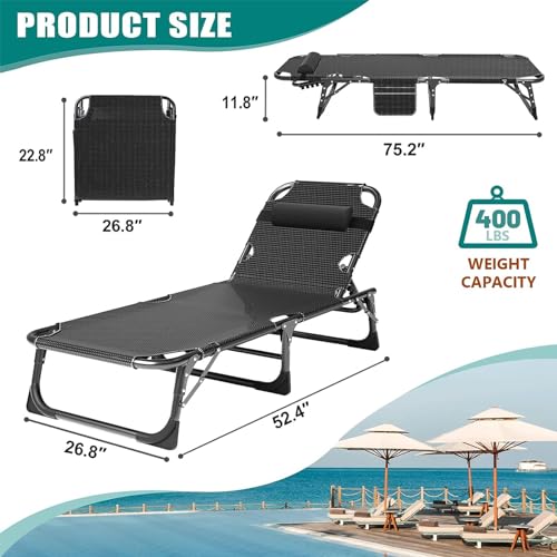 DoCred Folding Camping Cot with Mattress, 2 Pack, Heavy Duty for Adults, Portable with Carry Bag C814529