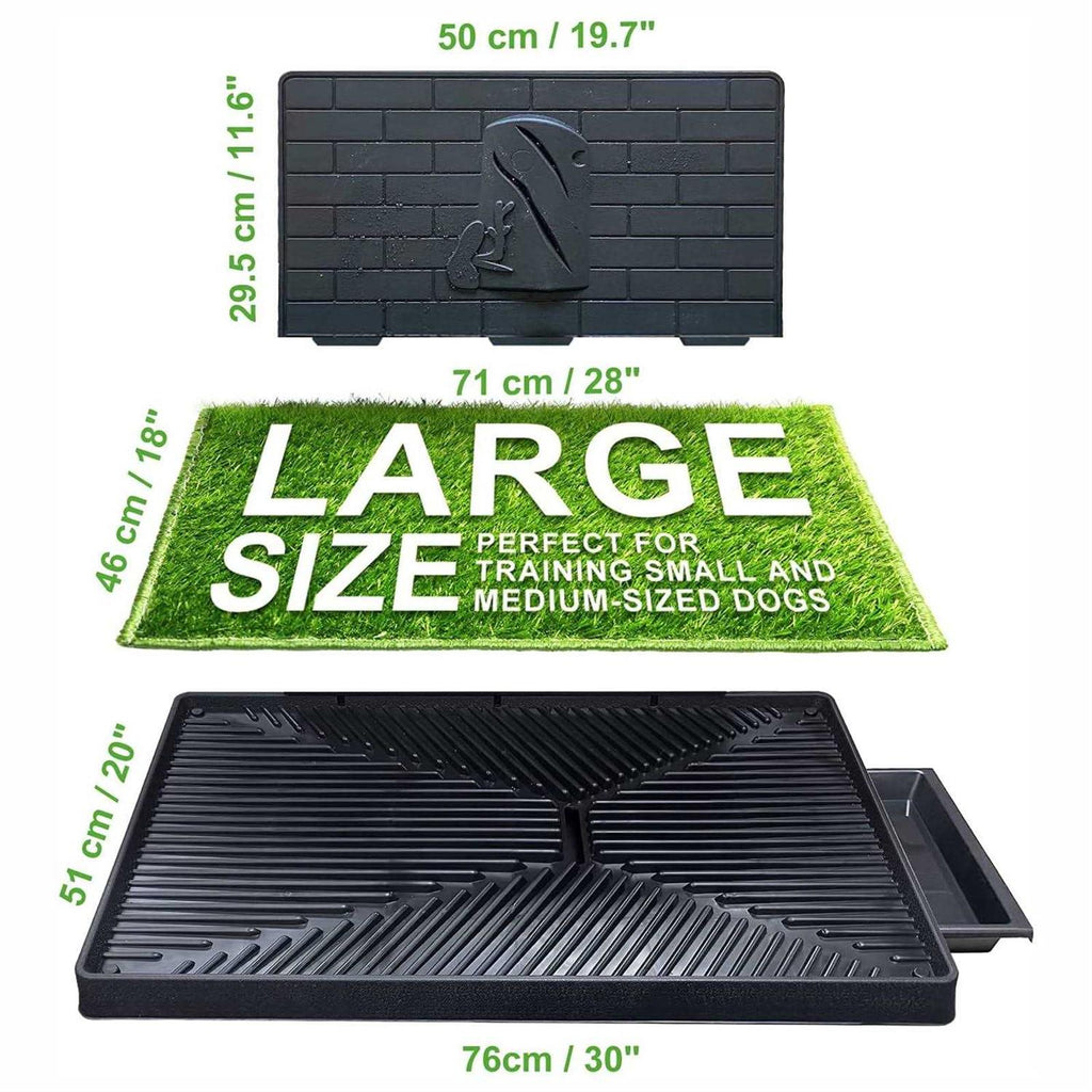 Hompet Dog Potty with Tray Large 30"x20" Artificial Grass Patch X736186