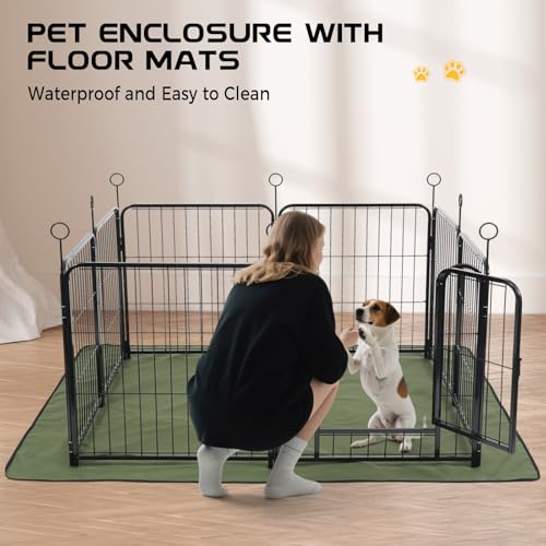 Lekesky 24 Inch 8 Panel Dog Playpen with Bottom Mat, Black E956