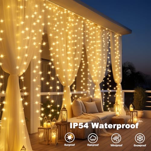 Smart Curtain Lights 400 LED Plug in with App & Remote V800