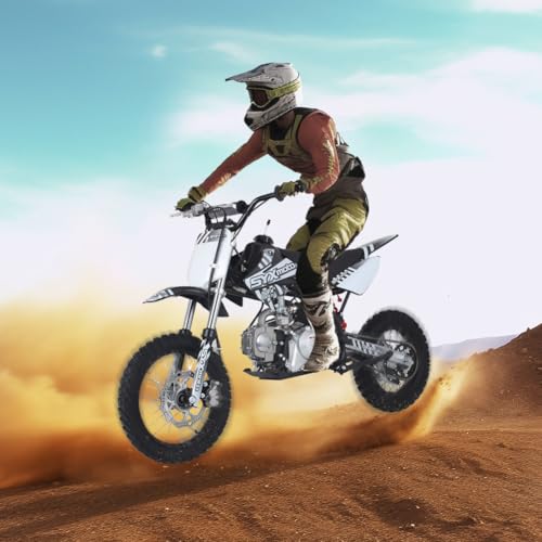SYX MOTO 125cc Dirt Bike for Adults and Youth, 4-Speed Manual Clutch I76186