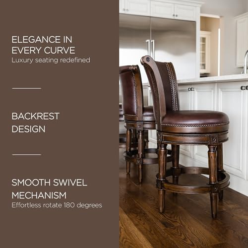 Maven Lane Pullman 26 Inch Counter Height Upholstered Barstool with Back, Set of 2 O936