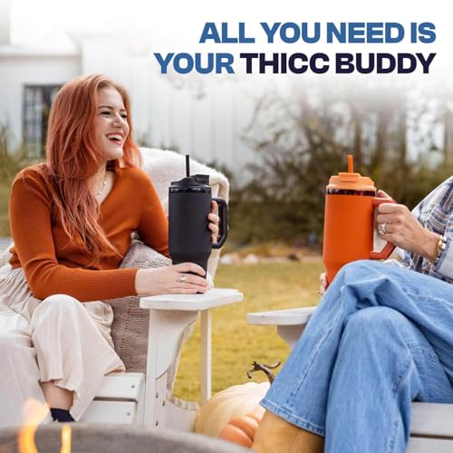 Frost Buddy Thicc Buddy 40 oz Stainless Steel Tumbler with Lid and Straw Q581