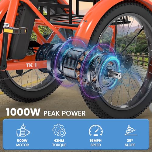 Sunbeam Electric Trike Folding 20" 500W Adult Tricycle D268101