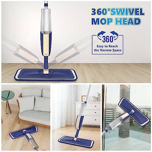 MEXERRIS Spray Mop for Hardwood Floors with 5X Washable Pads S732