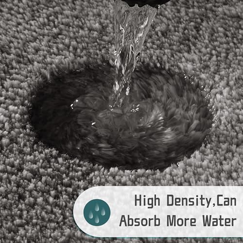 Yimobra Bathroom Rugs Mat, Non Slip Shaggy Shower Rug, 24"x17", Blue Gray V4100