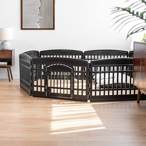 IRIS USA 24" 8-Panel Dog Playpen for Puppies & Small Dogs, White X20638