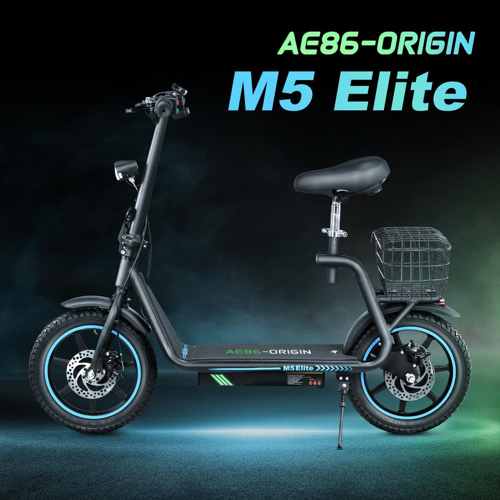 M5 Electric Scooter with Seat, 500W Motor, 22 Miles Range, Foldable for Adults J737