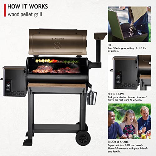 Z GRILLS Pellet Grill Smoker with PID 2.0 Controller, 697 sq in Cooking Area, Bronze H471894