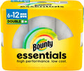Bounty Essentials Select-A-Size Paper Towels, 6 Double Rolls, White, 108 Sheets Per Roll