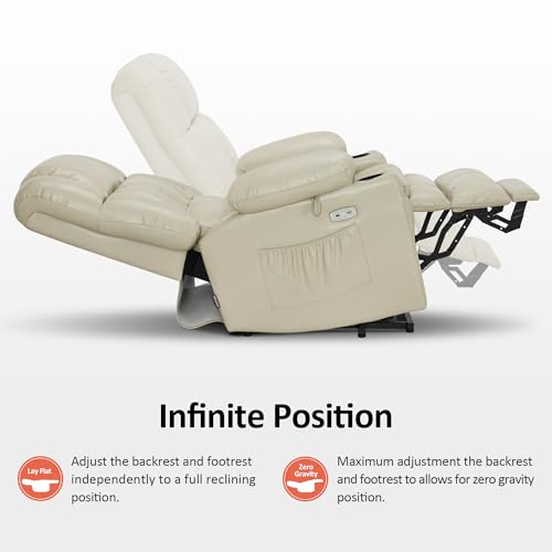 MCombo Dual Motor Power Lift Recliner Chair for Elderly with Heat and Massage, Black E570141