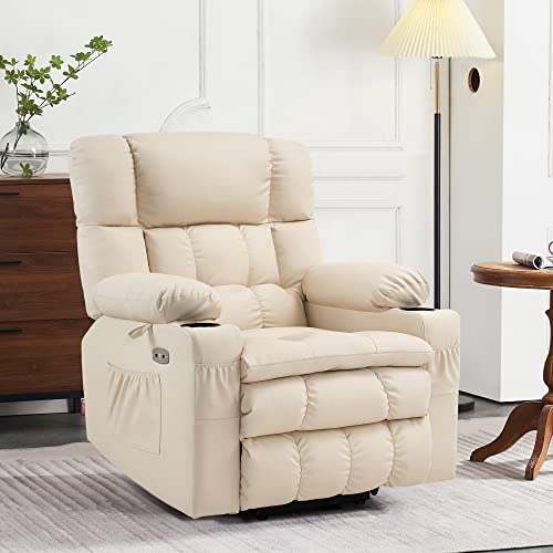 MCombo Dual Motor Power Lift Recliner Chair for Elderly with Heat and Massage, Black E570141