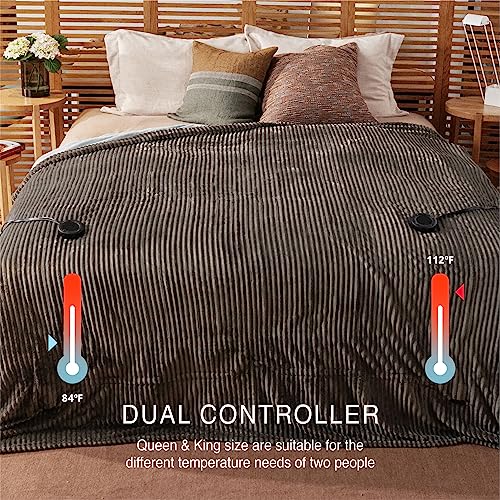 Heated Blanket Full Size with Dual Controller, Beige M973