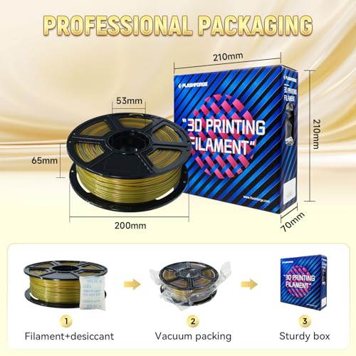 FLASHFORGE Silk PLA 3D Printer Filament 1.75mm 1KG, Multicolored Gradient V83097
