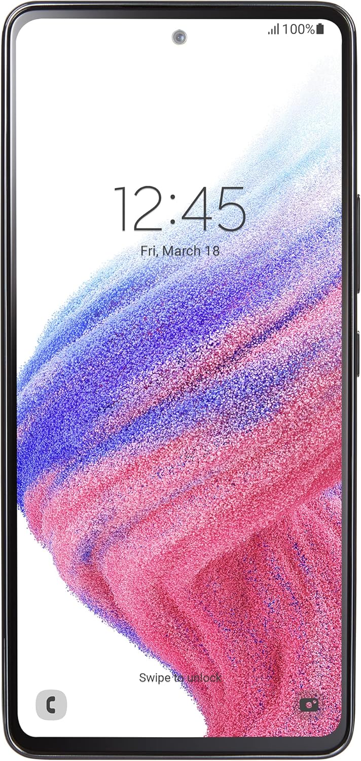 TracFone Samsung Galaxy A53 5G, 128GB, Black - Prepaid Smartphone (Locked)