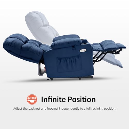 MCombo Dual Motor Power Lift Recliner Chair for Elderly with Heat and Massage, Black E570141