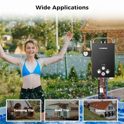 CAMPLUX 2.64 GPM Propane Portable Gas Water Heater, 68,000 BTU, White Y83276