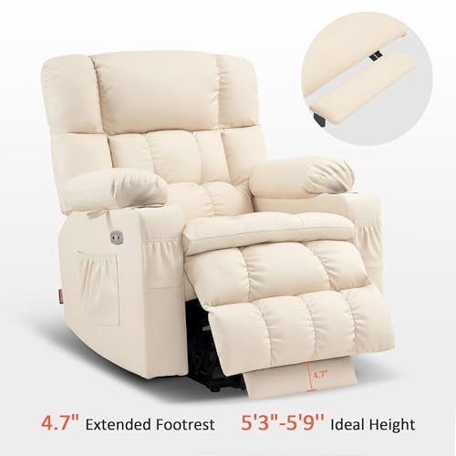 MCombo Dual Motor Power Lift Recliner Chair for Elderly with Heat and Massage, Black E570141