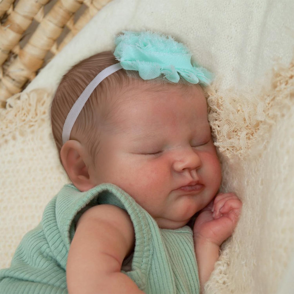WOOROY Realistic Reborn Baby Doll 18-Inch Soft Weighted Cloth Body Sleeping Newborn Girl with Gift Box O671841