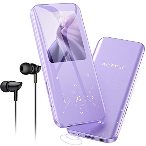 64GB MP3 Player with Bluetooth 5.3, AGPTEK 2.4 inch Screen Portable Music Player with Speaker, FM Radio, Voice Recorder, Real Built-in 64GB, Supports Expanded Up to 128GB