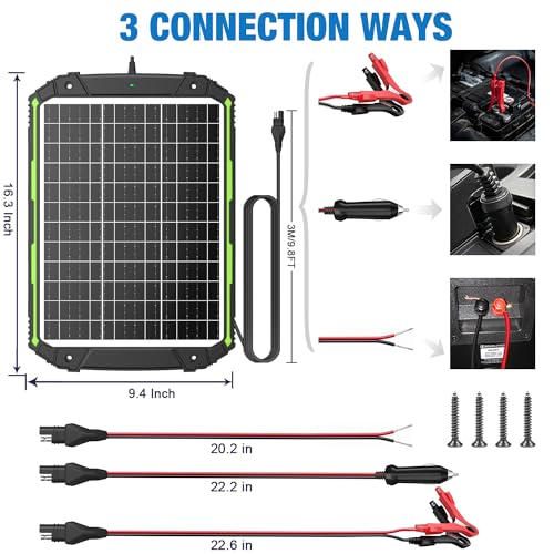 25W 12V Solar Battery Charger & Maintainer for Car Boat RV J964