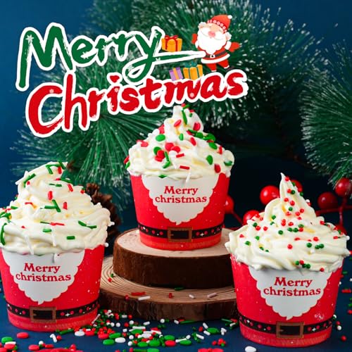 Christmas Sprinkles Bulk 1 lb - Red White Green Round Baking Toppings O347849