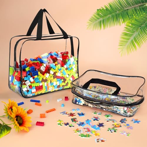 6 Packs Large Toy Storage Bags with Labels, Clear PVC Organizer with Zipper W66156