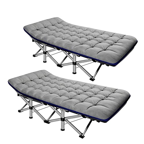 ABORON Folding Camping Cot with Mat for Adults, Heavy Duty Outdoor Bed with Carry Bag C211720