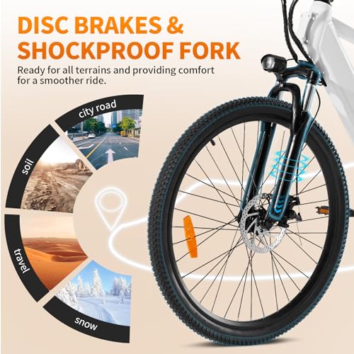 Electric Bike for Adults, 26" Mountain Bike with Removable Battery C883
