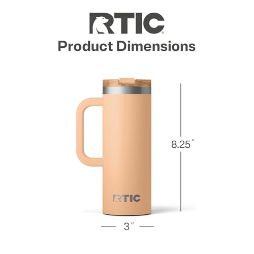 RTIC 20oz Road Trip Travel Mug with Lid and Handle, Insulated Stainless Steel P393441