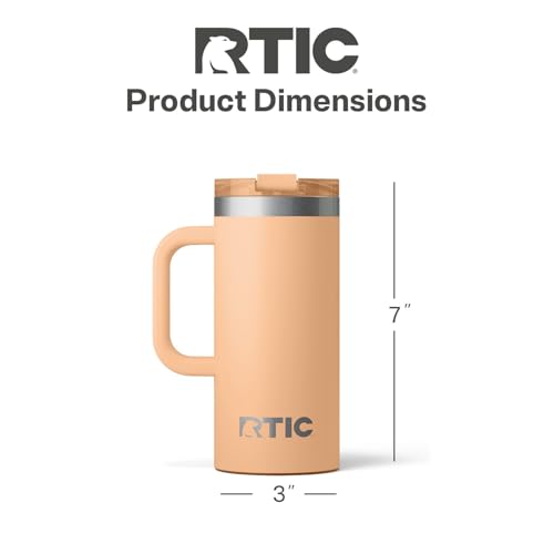 RTIC 20oz Road Trip Travel Mug with Lid and Handle, Insulated Stainless Steel P393441
