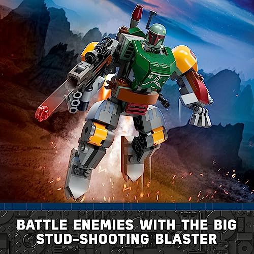 LEGO Star Wars Boba Fett Mech Action Figure, Posable with Shield, Blaster & Jetpack F314