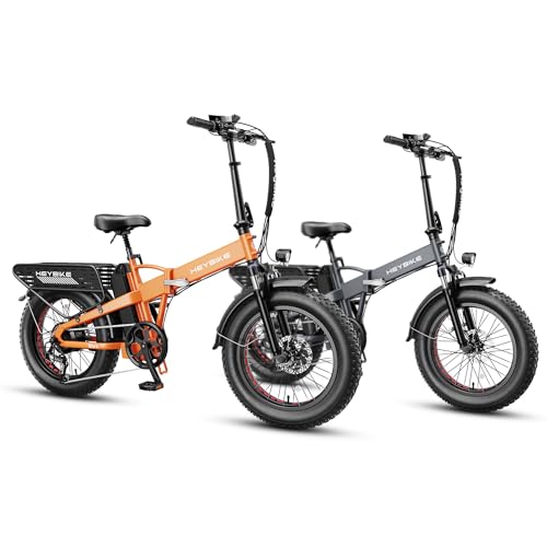 Heybike Mars 2.0 Electric Bike for Adults Foldable Fat Tire, 1400W Peak Motor, 28mph Max Speed, Smart Mobile App Control, 48V 12.5Ah Removable Battery and Dual Shock Absorption