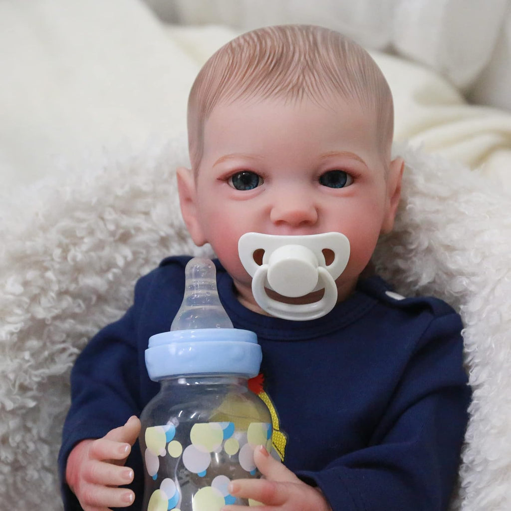 WOOROY Realistic Reborn Baby Dolls Boy - 19 Inch Lifelike Newborn with Soft Cloth Body H2176
