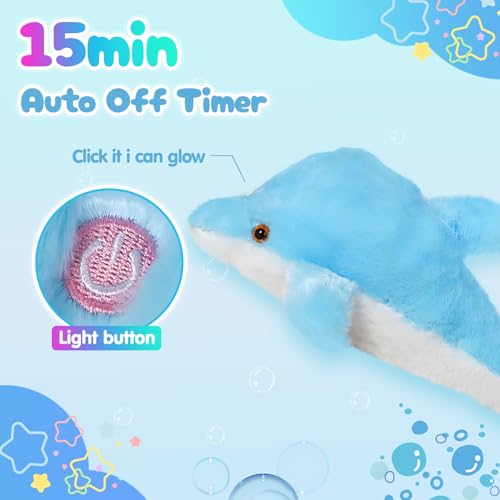 BSTAOFY 20'' Light Up Shark Stuffed Animal Glow Plush Toy I17161