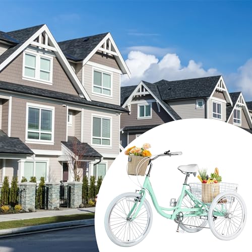 Adult Tricycle 7 Speed 20/24/26 Inch 3 Wheel Bike with Basket for Seniors G7845