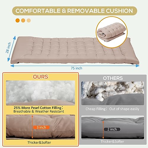 Folding Camping Cot with Pillow and Mattress for Adults, Grey B84755